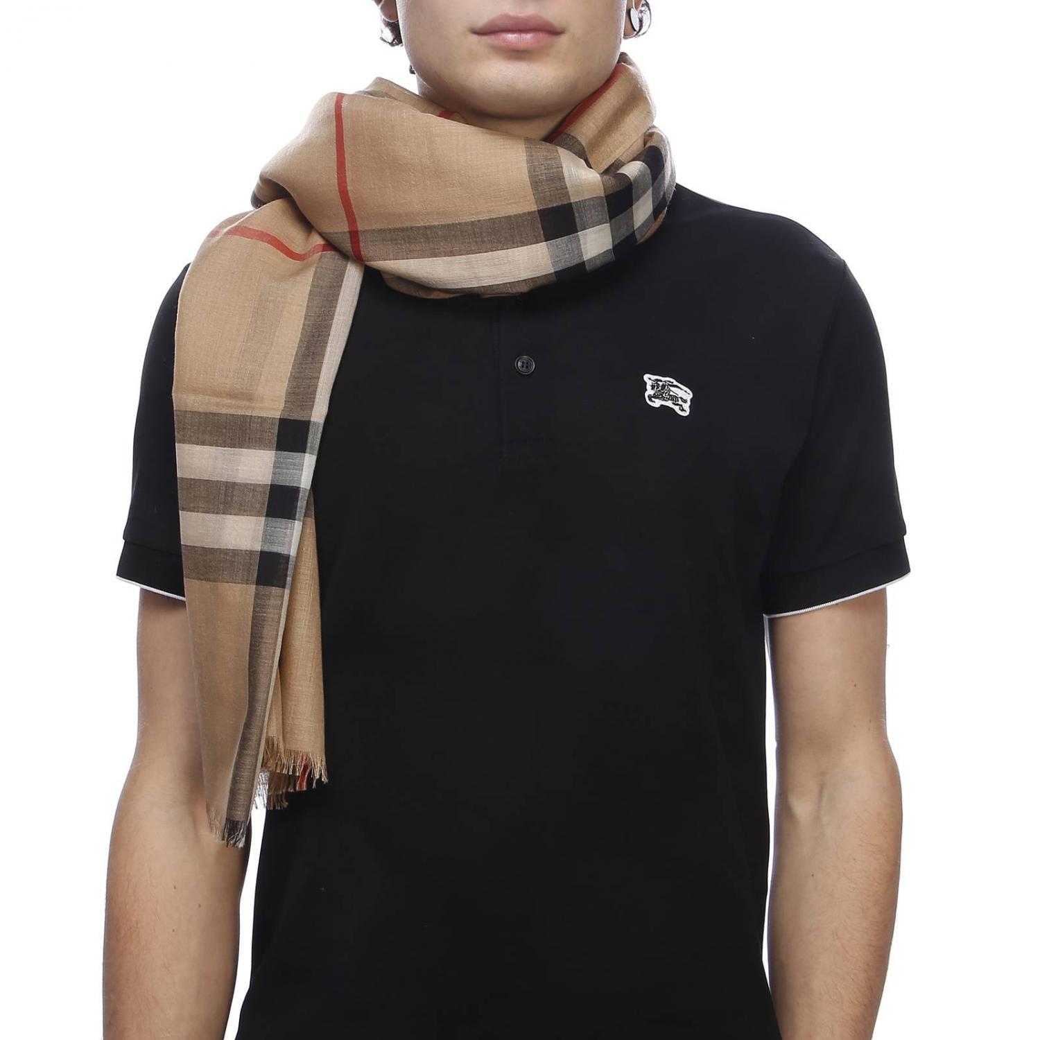 BURBERRY SCARF: Scarf men Burberry, Camel - Img 1