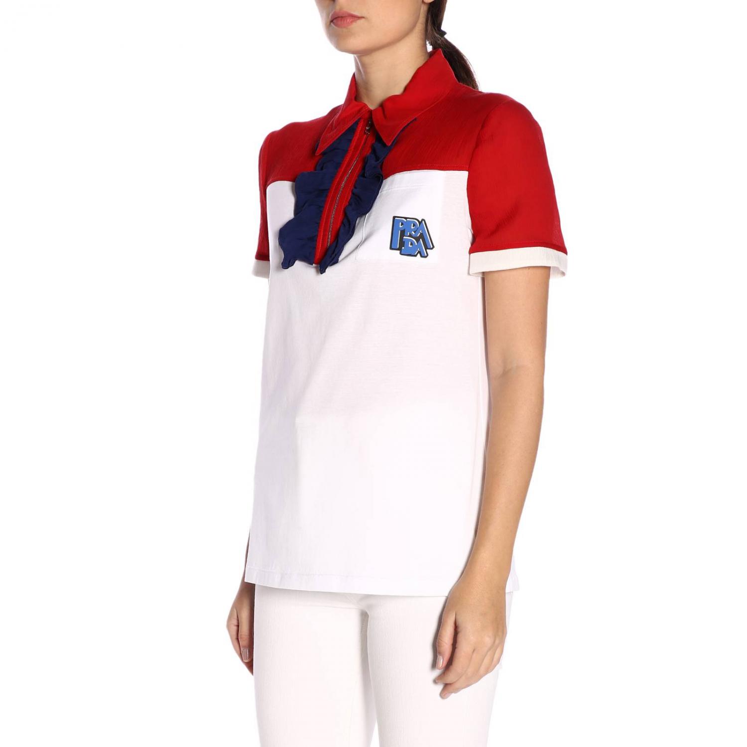 PRADA POLO: Camiseta mujer Prada, Rojo - Img 2