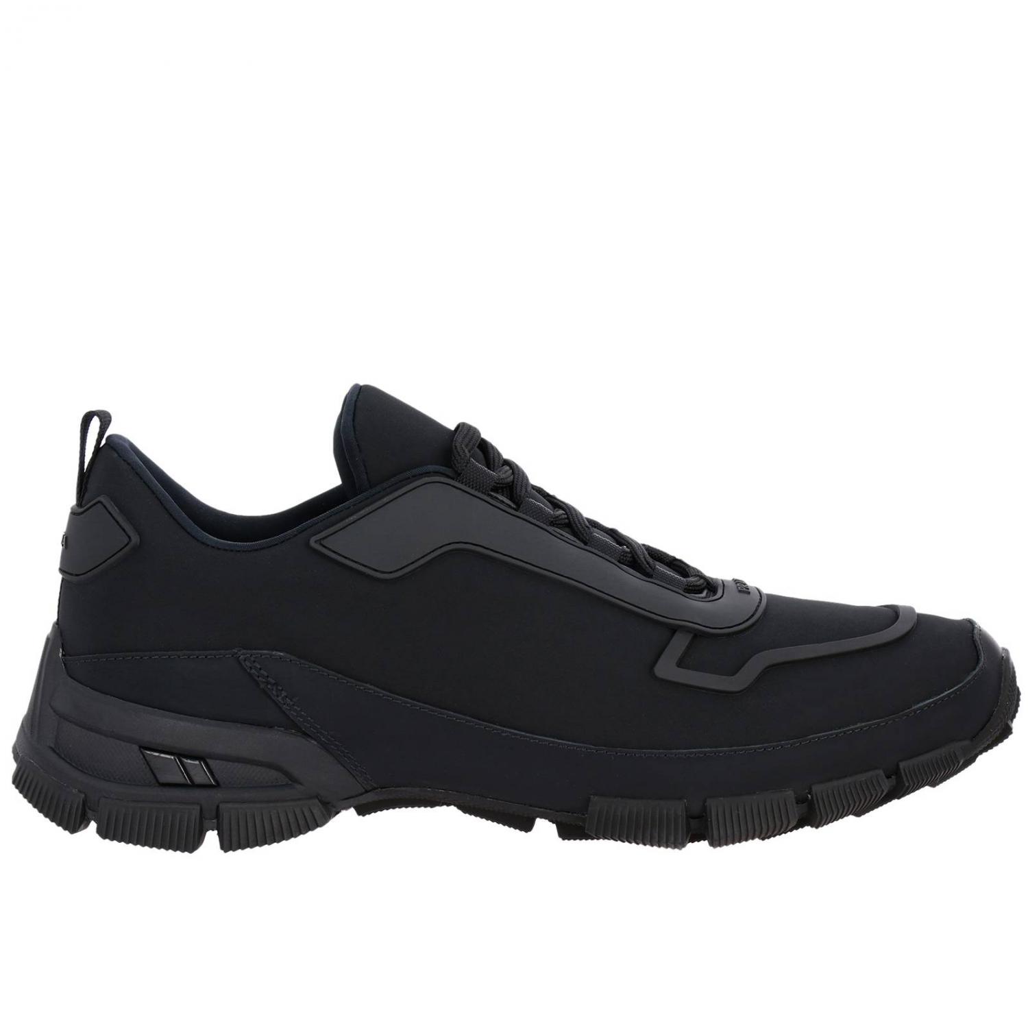 PRADA: Cross Section sneakers in nylon and rubber with logo