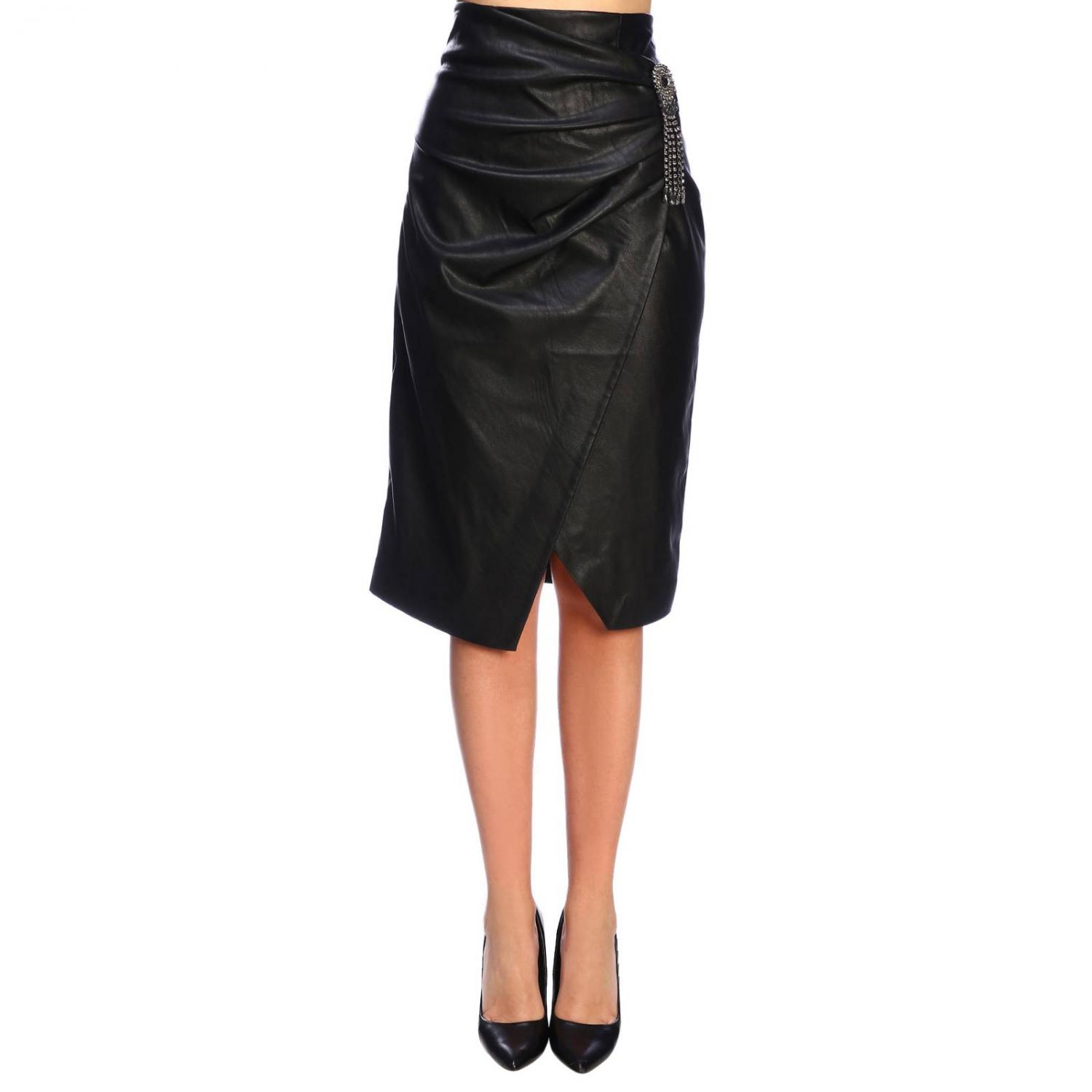 Pinko Gonna plissettata con logo F4PIJGSK153