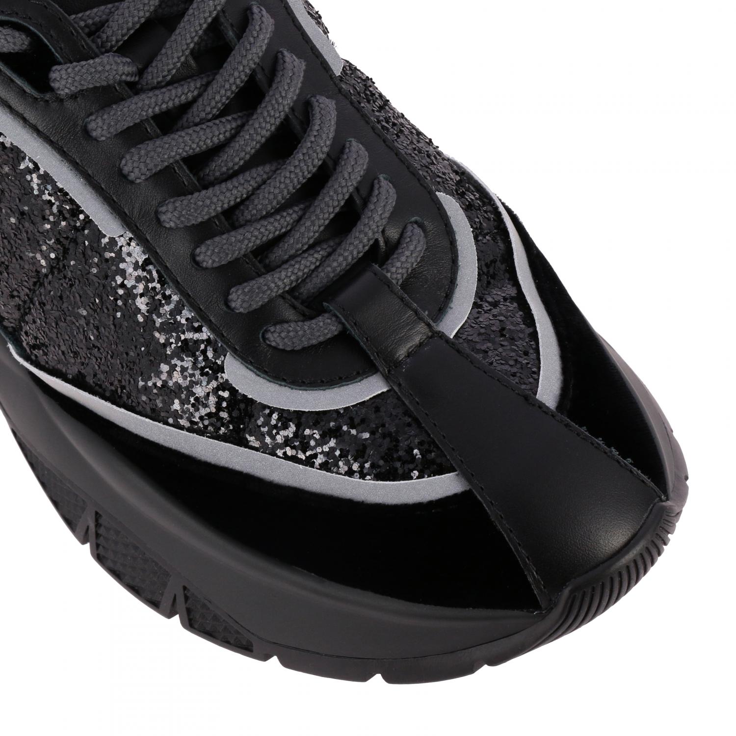 Jimmy Choo Raine sneakers in leather and velvet with maxi logo and