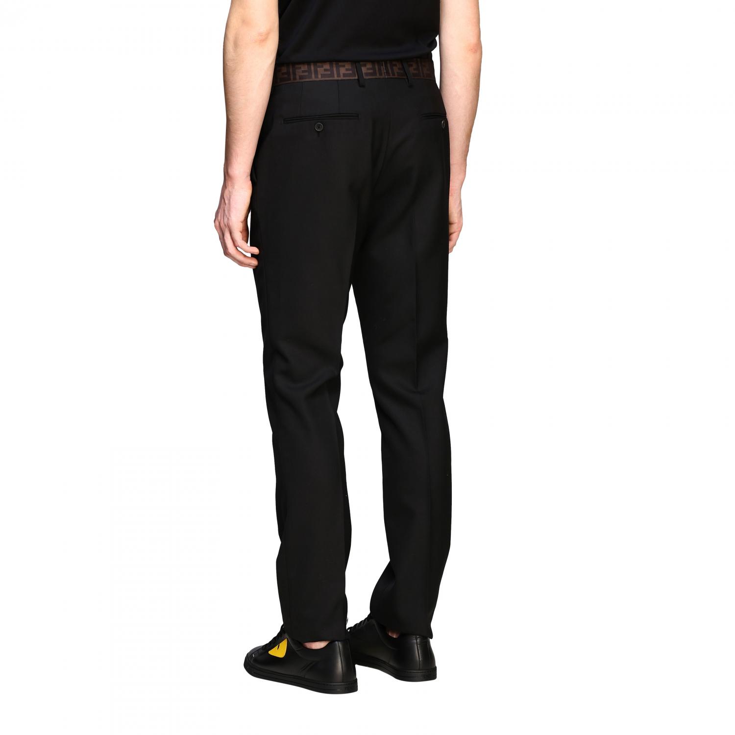 FENDI PANTS: Pants men Fendi, Black - Img 3