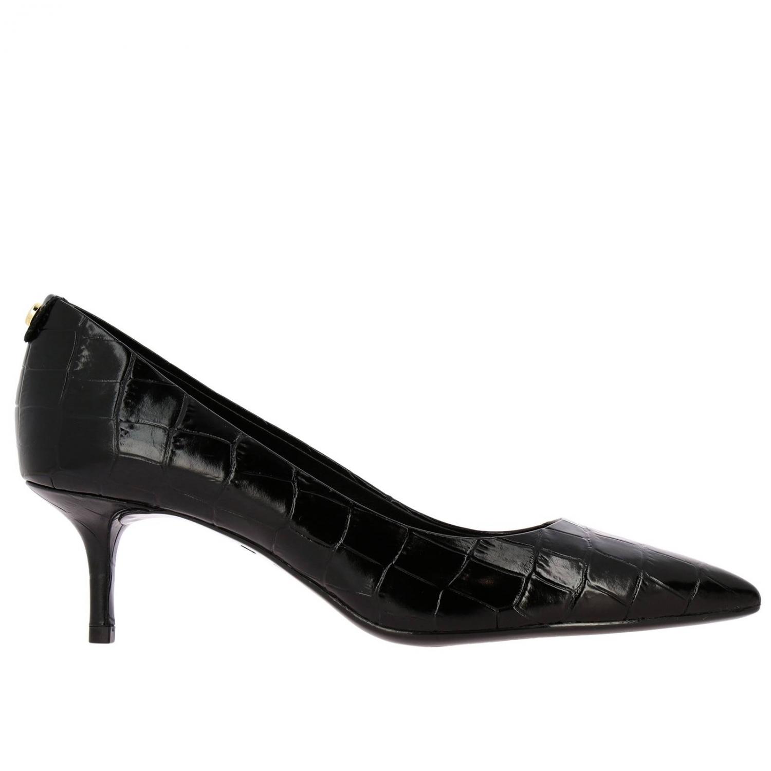 MICHAEL KORS PUMPS: Michael Kors Mk-flex Kitten Dekolleté aus Leder mit Krokodildruck, Schwarz - Img 1