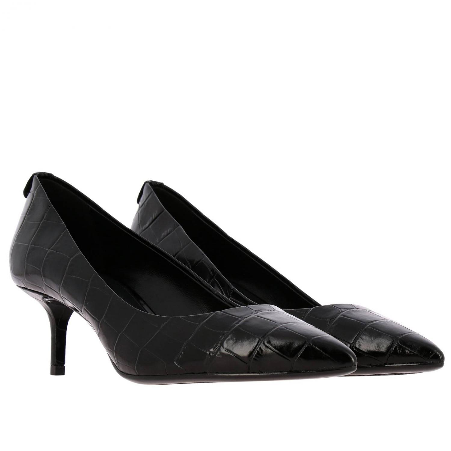 MICHAEL KORS PUMPS: Michael Kors Mk-flex Kitten Dekolleté aus Leder mit Krokodildruck, Schwarz - Img 2