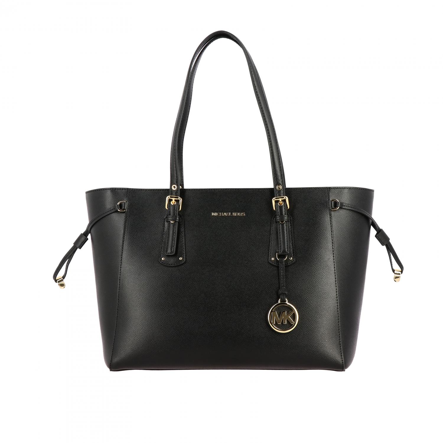 MICHAEL KORS BOLSO DE HOMBRO: Michael Kors Voyager east west bolso de mano de cuero microoperado, Negro - Img 1
