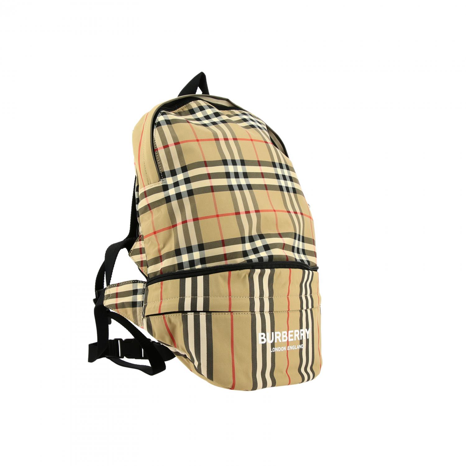 BURBERRY TASCHE: Burberry Tasche / Rucksack aus Nylon mit Logo-Print, Beige - Img 2