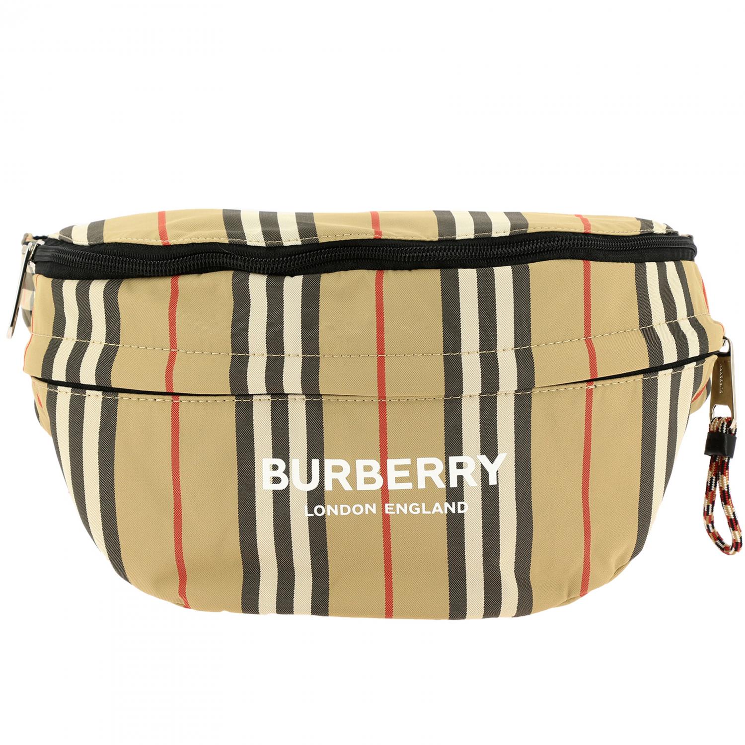 BURBERRY TASCHE: Burberry Tasche / Rucksack aus Nylon mit Logo-Print, Beige - Img 6