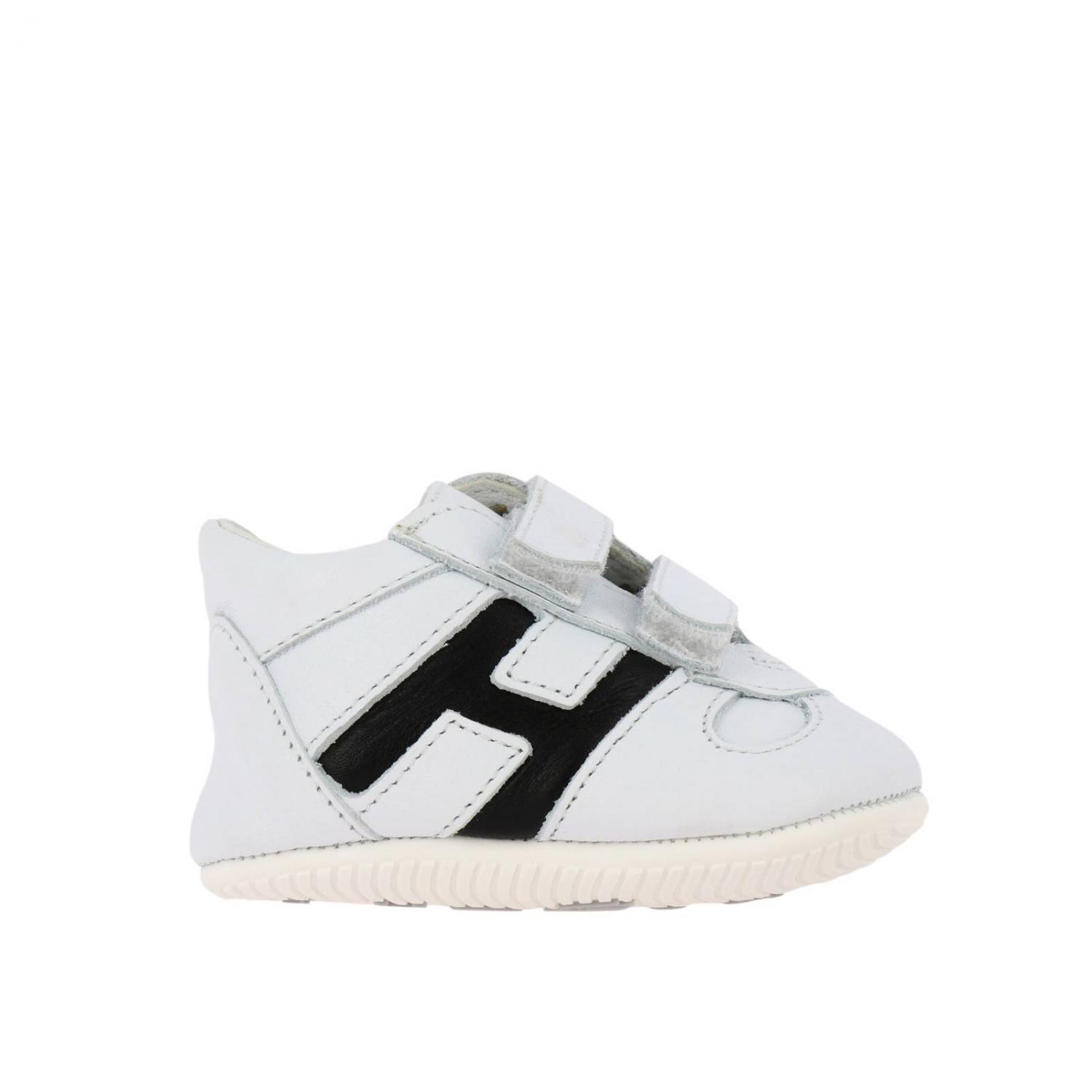 HOGAN SCHUHE: Olympia Hogan Ledersneaker mit Klettverschluss, Weiß - Img 1