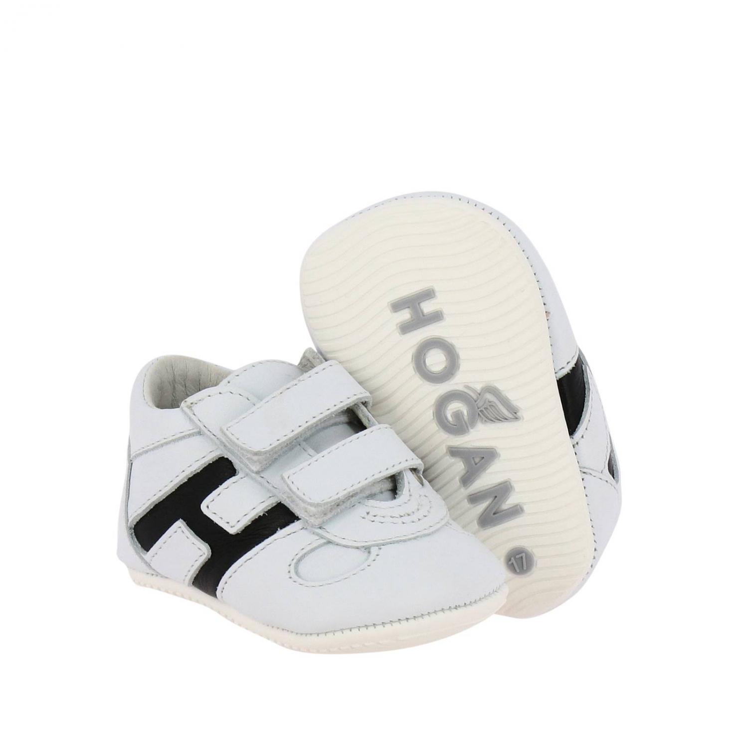 HOGAN SCHUHE: Olympia Hogan Ledersneaker mit Klettverschluss, Weiß - Img 2
