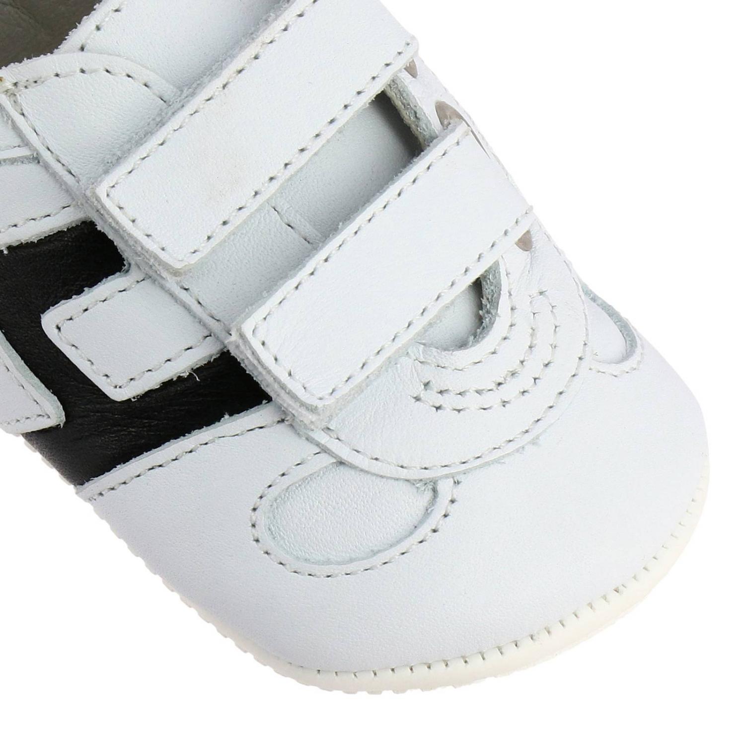 HOGAN SCHUHE: Olympia Hogan Ledersneaker mit Klettverschluss, Weiß - Img 3