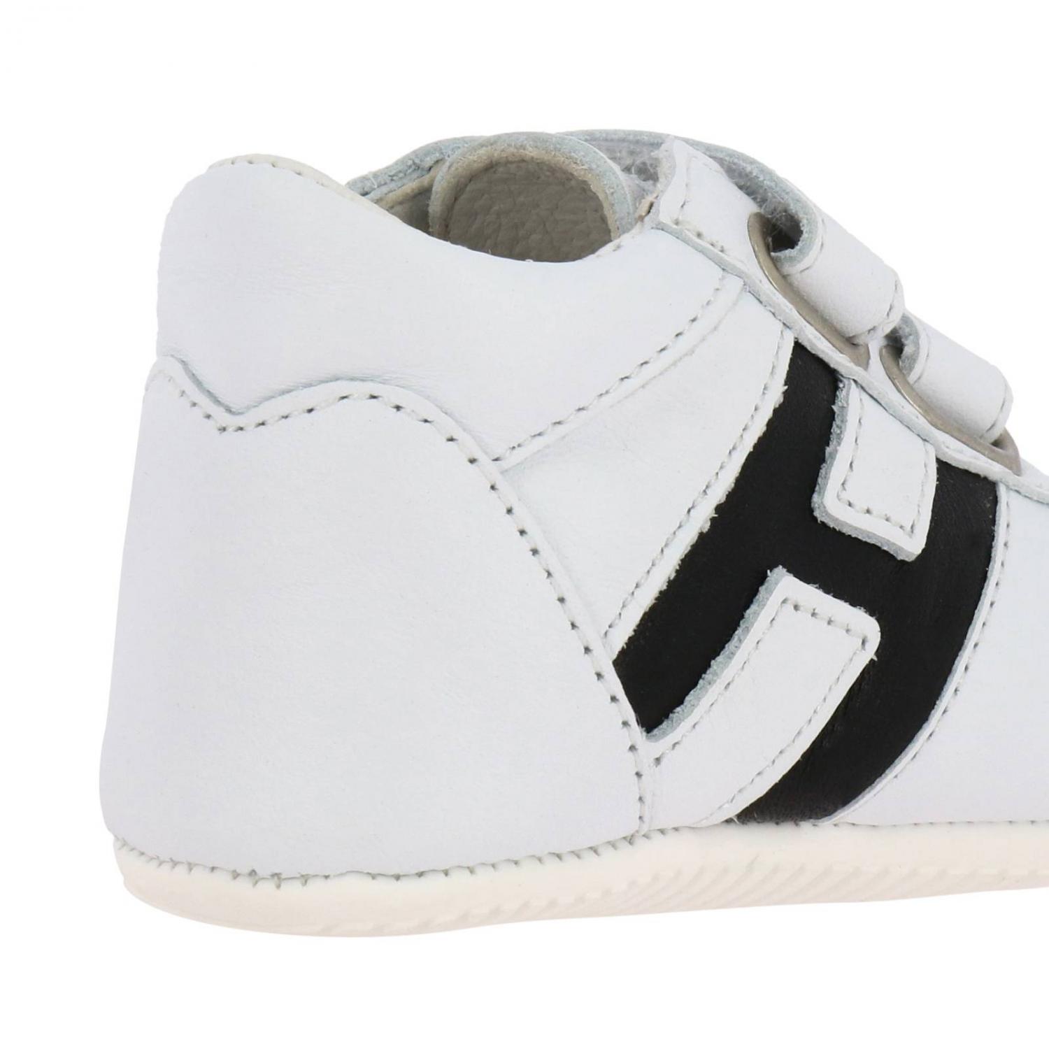 HOGAN SCHUHE: Olympia Hogan Ledersneaker mit Klettverschluss, Weiß - Img 4