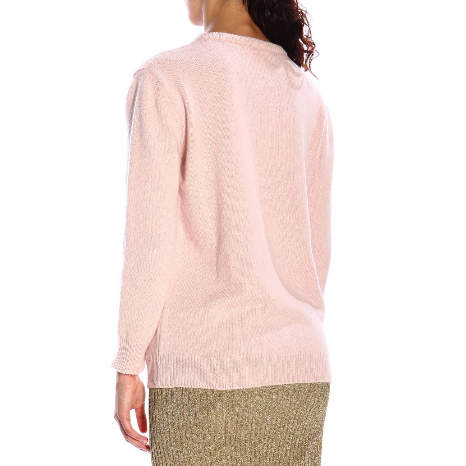 ALBERTA FERRETTI PULLOVER: Alberta Ferretti Pullover mit Rundhalsausschnitt und help me Lurex-Stickerei, Pink - Img 3