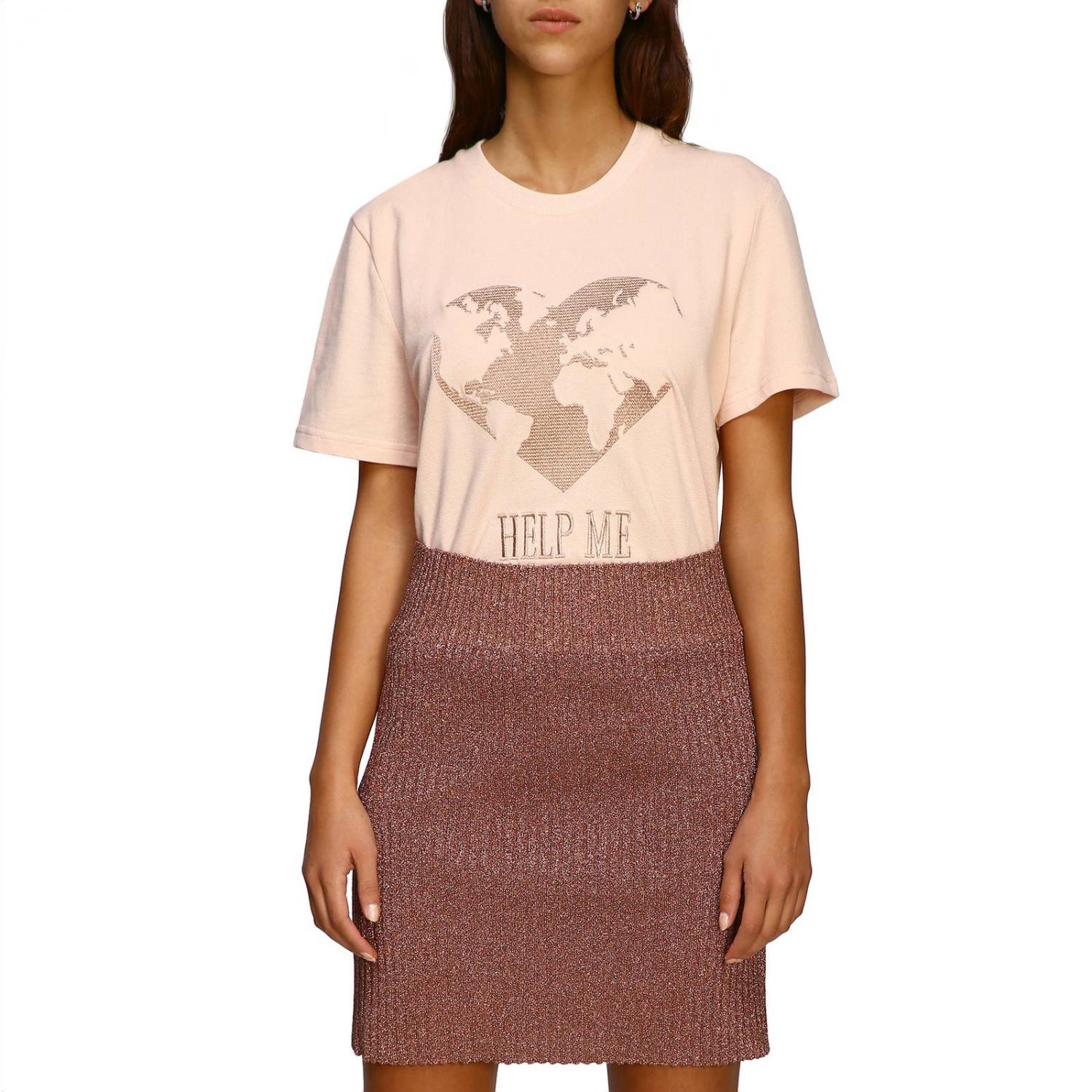 ALBERTA FERRETTI: short-sleeved T-shirt with lurex