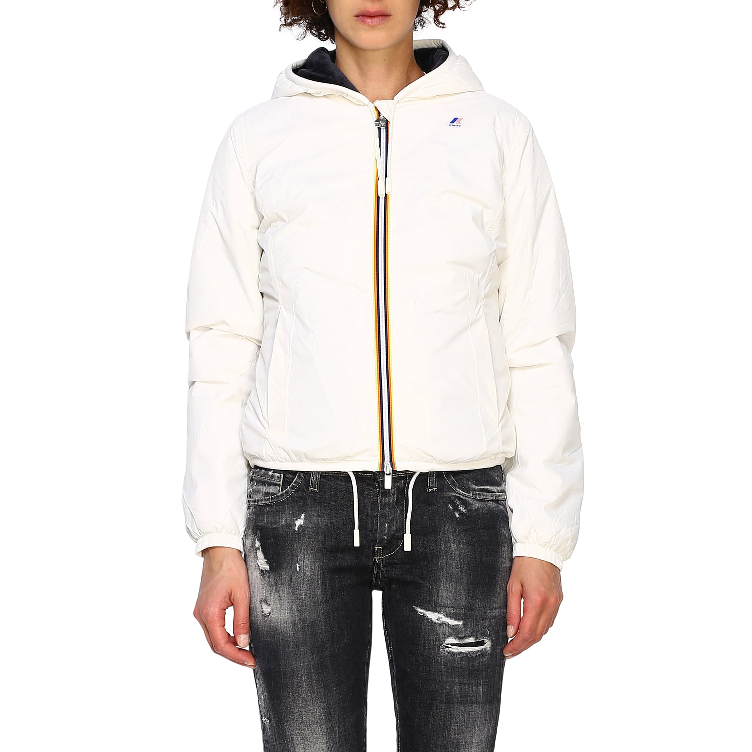 K-WAY CHAQUETA: Chaqueta mujer K-way, Nata - Img 1