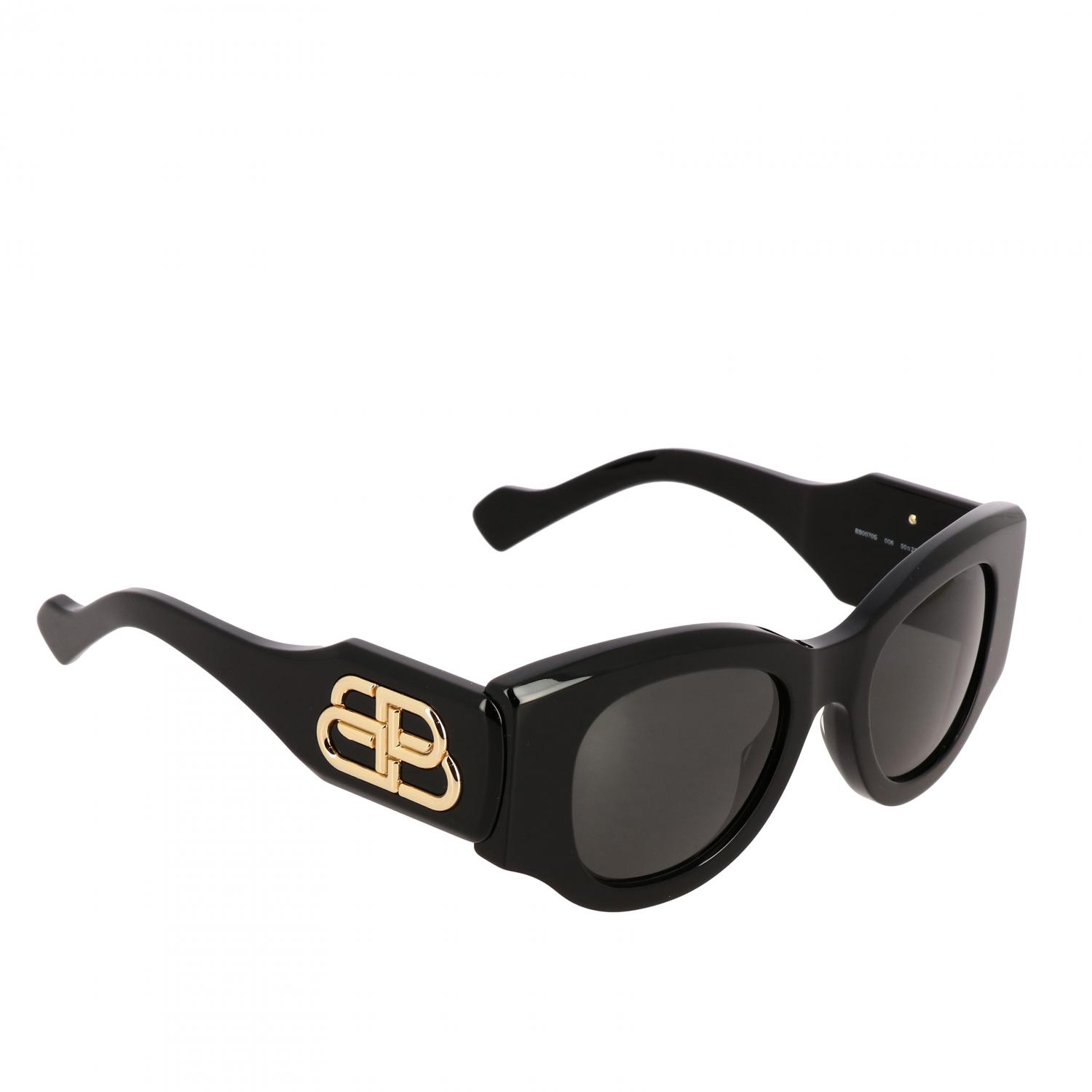 BALENCIAGA SONNENBRILLE: Balenciaga Paris Cat Sonnenbrille aus Acetat mit BB Logo, Schwarz - Img 1