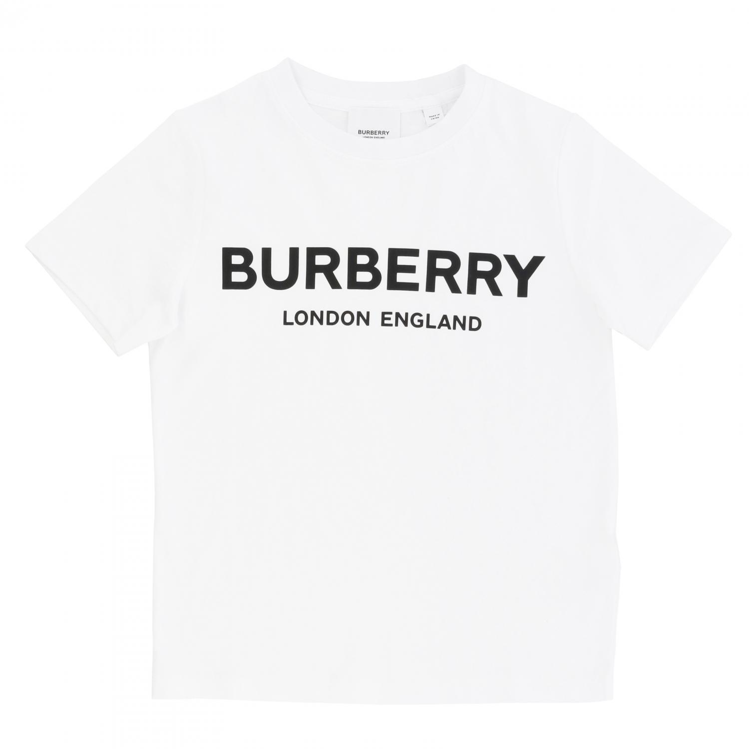 BURBERRY: short-sleeved T-shirt with logo White Burberry t
