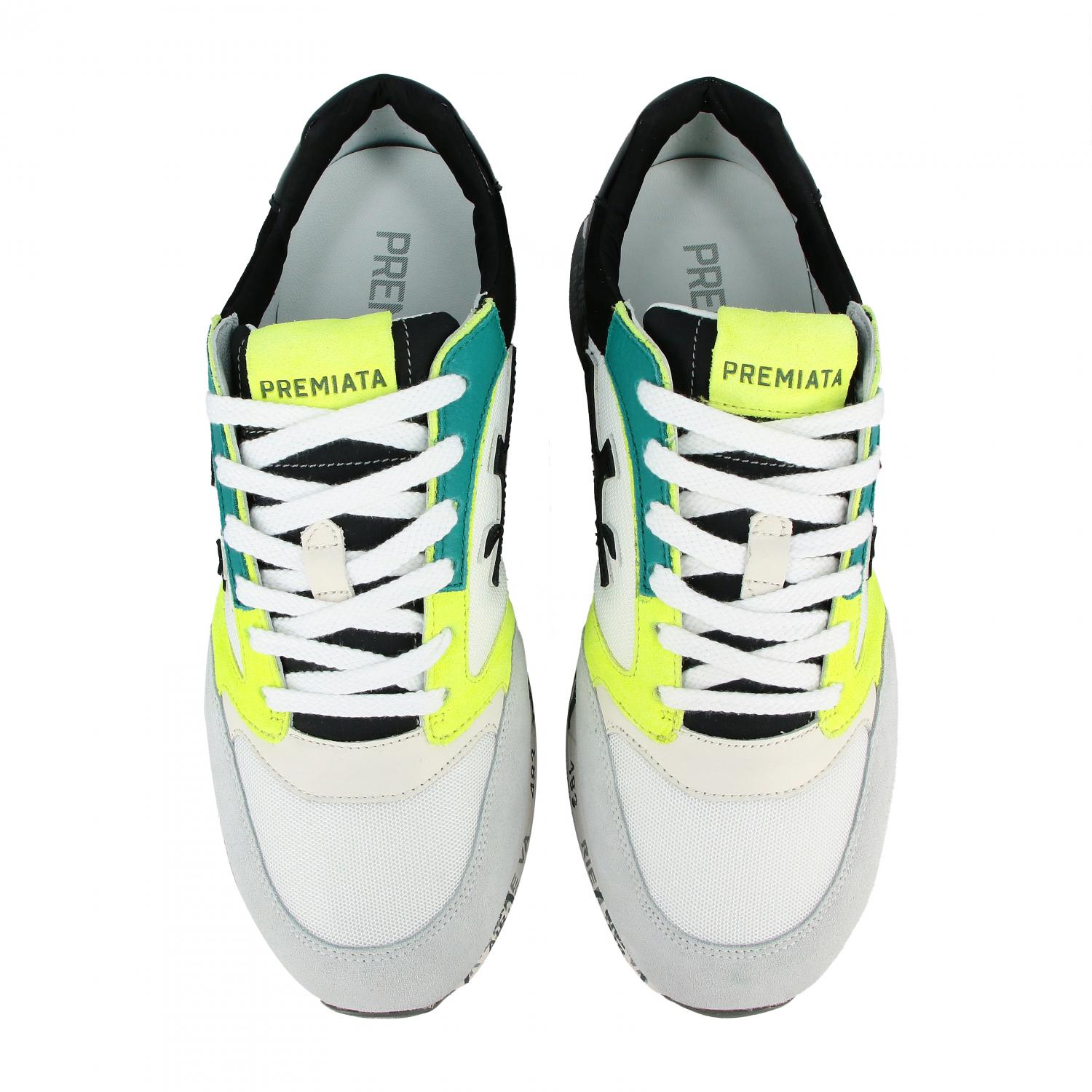 Zac zac Premiata sneakers in suede and mesh with logo - White