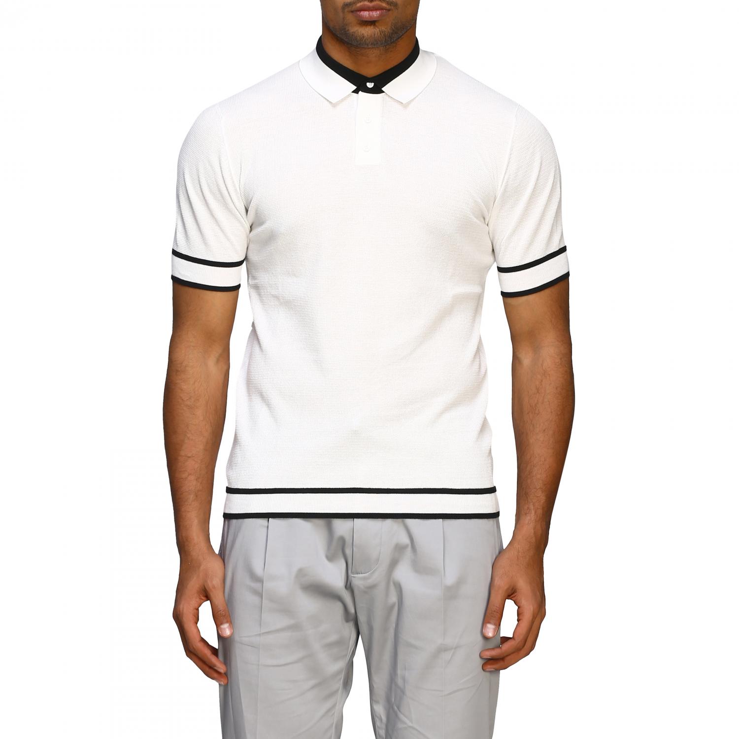 PAOLO PECORA: short-sleeved polo shirt with contrasts