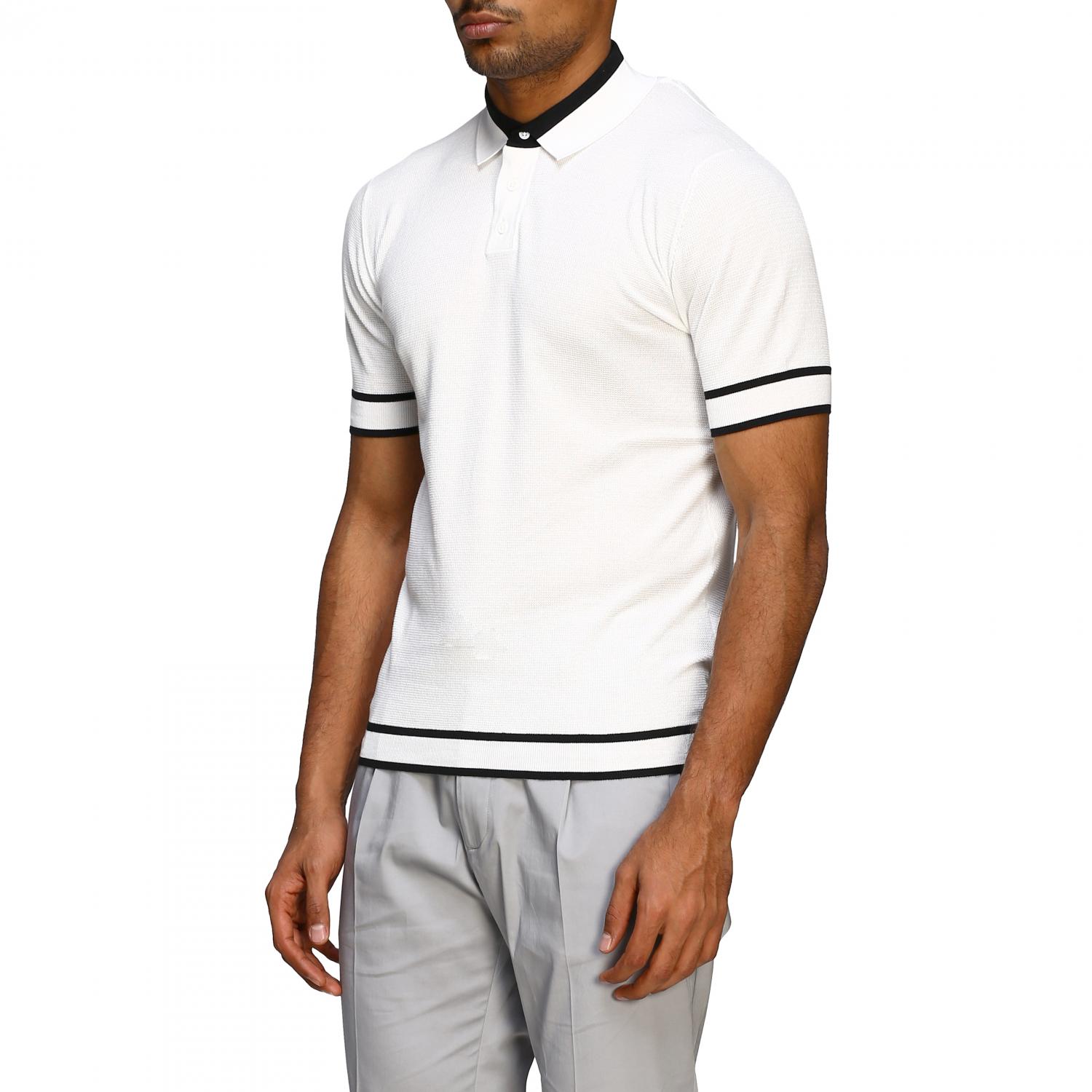 PAOLO PECORA: short-sleeved polo shirt with contrasts
