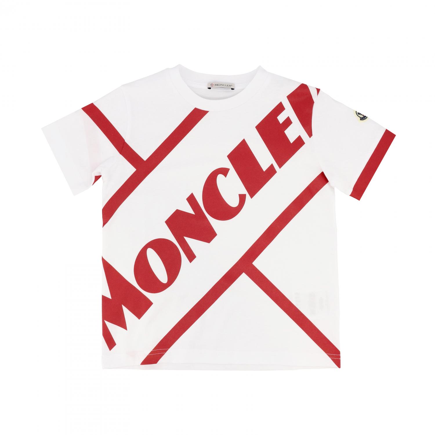 Moncler short-sleeved T-shirt with big logo - White | F19548C70120
