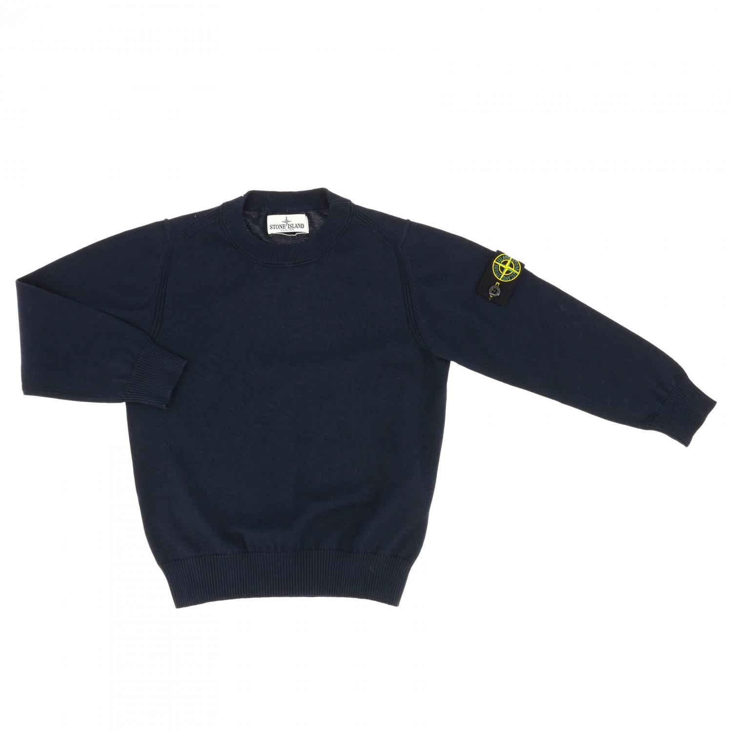 STONE ISLAND JUNIOR JERSEY: Jersey niños Stone Island, Azul Oscuro - Img 1