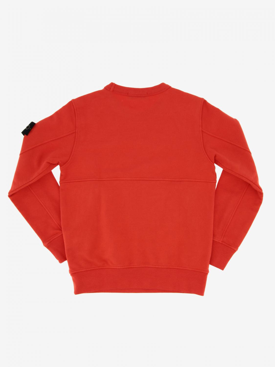 STONE ISLAND JUNIOR PULLOVER: Stone Island Junior Sweatshirt mit Rundhalsausschnitt aus Bi Stretch Baumwolle, Korall - Img 2