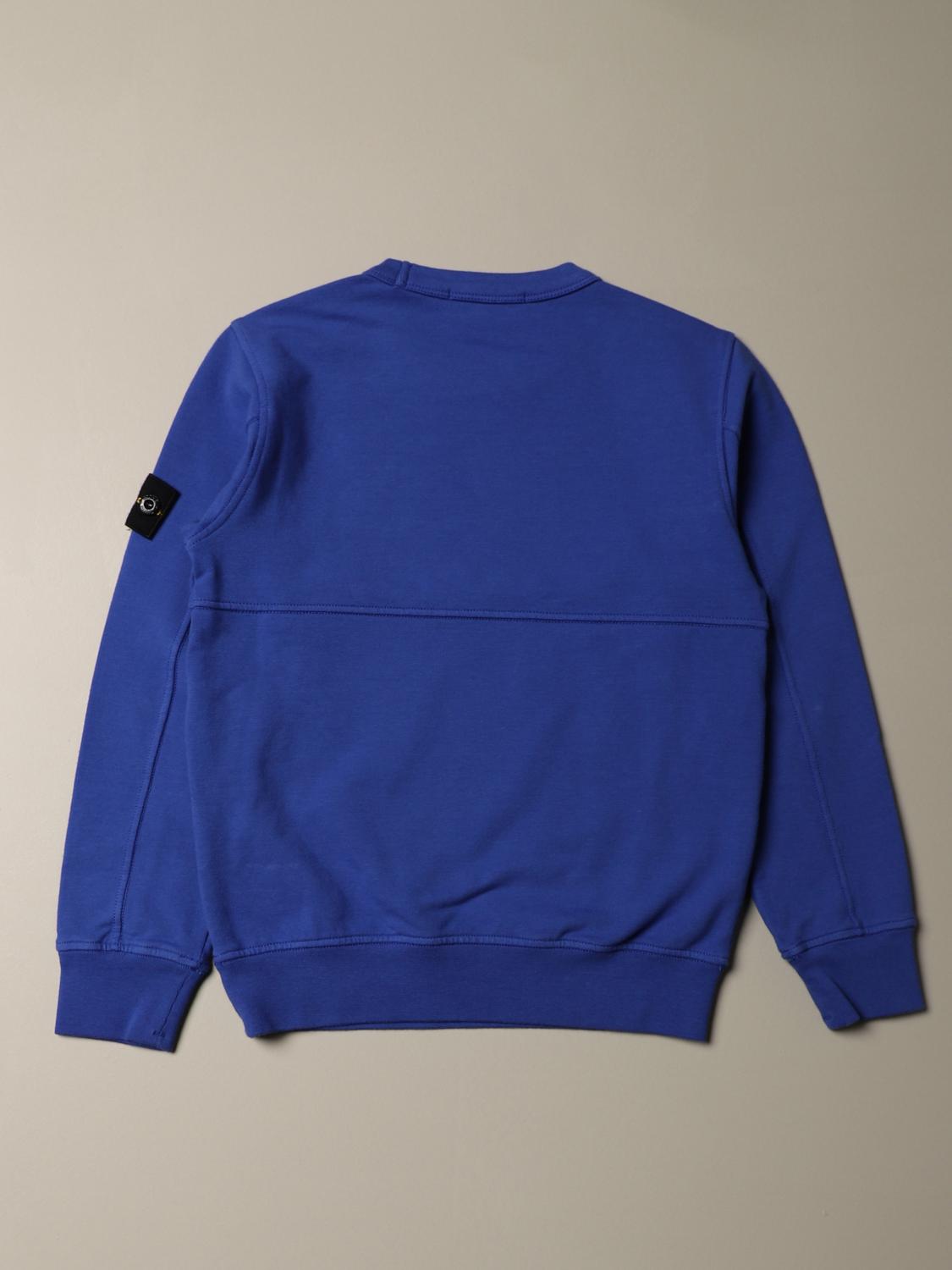 STONE ISLAND JUNIOR PULL: Sweat Stone Island Junior à col rond en coton bistretch, Pervenche - Img 2