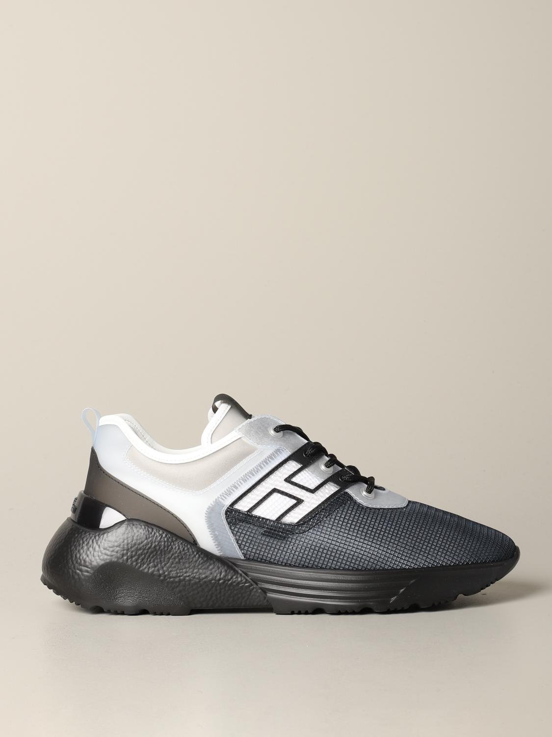 HOGAN: Active 1 sneakers in rubber leather and mesh - Black