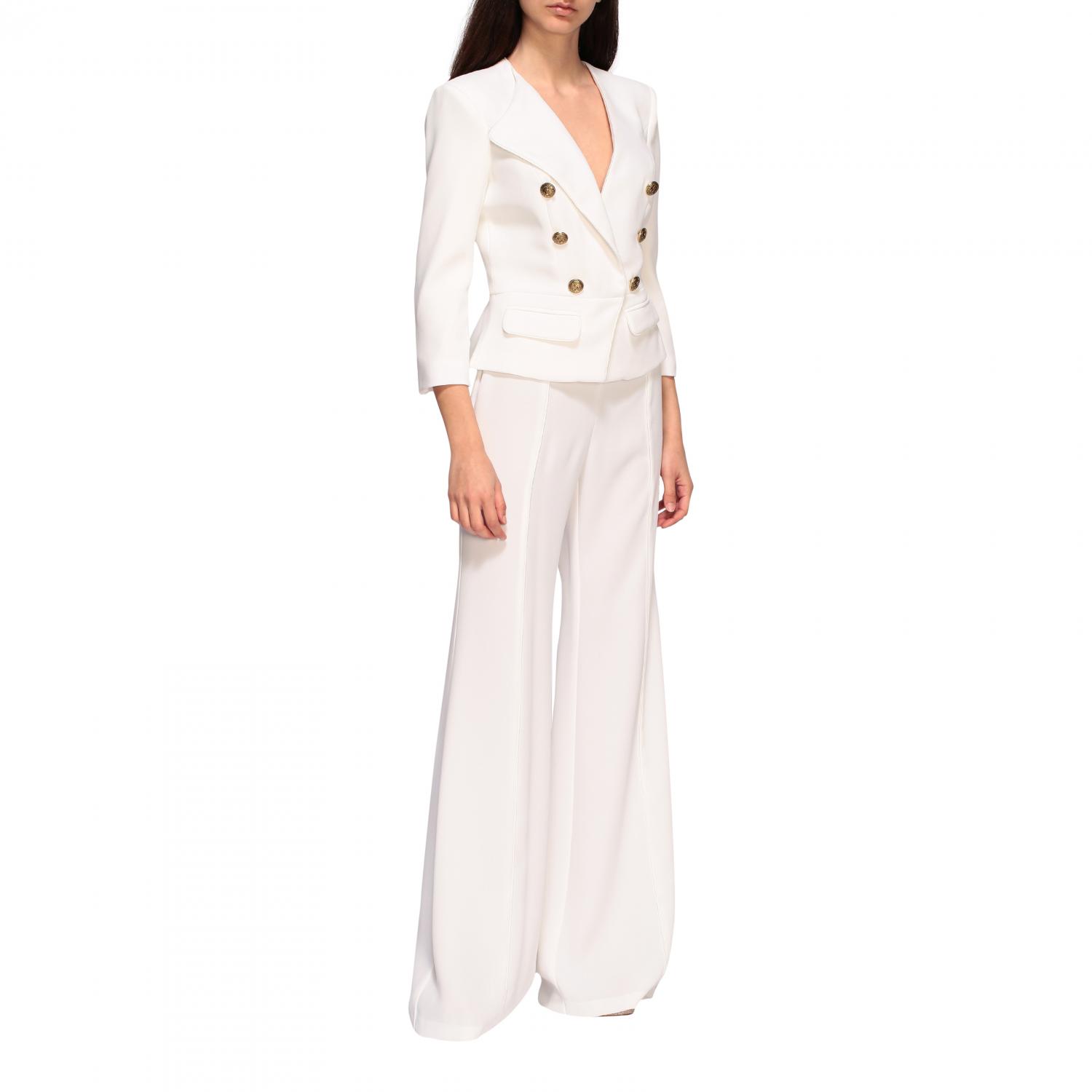 ELISABETTA FRANCHI CHAQUETA: Americana mujer Elisabetta Franchi, Marfil - Img 2