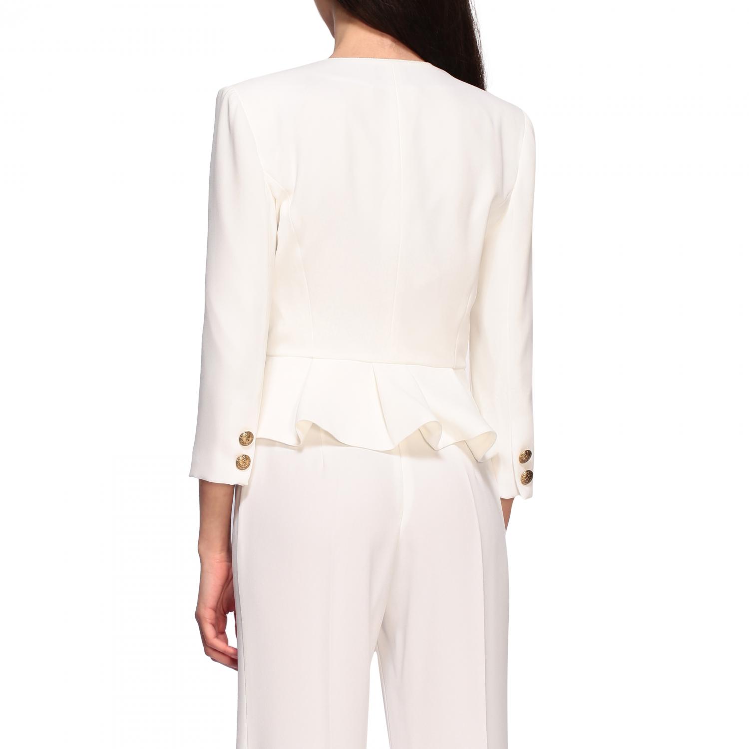 ELISABETTA FRANCHI CHAQUETA: Americana mujer Elisabetta Franchi, Marfil - Img 3