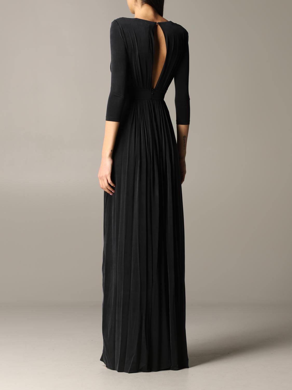 ELISABETTA FRANCHI KLEID: Elisabetta Franchi Jerseykleid mit Perlen, Schwarz - Img 2