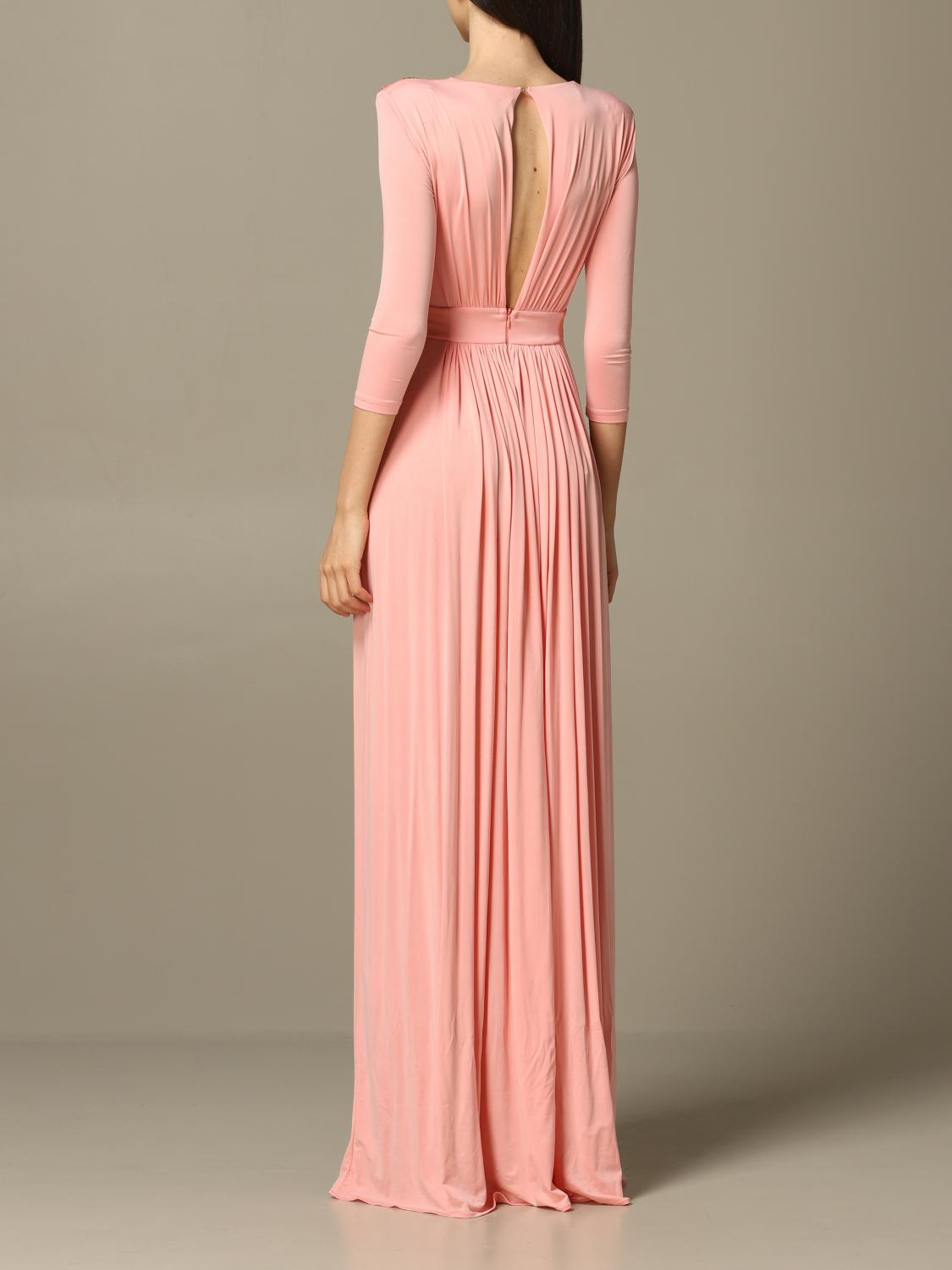 ELISABETTA FRANCHI KLEID: Elisabetta Franchi Jerseykleid mit Perlen, Pink - Img 2