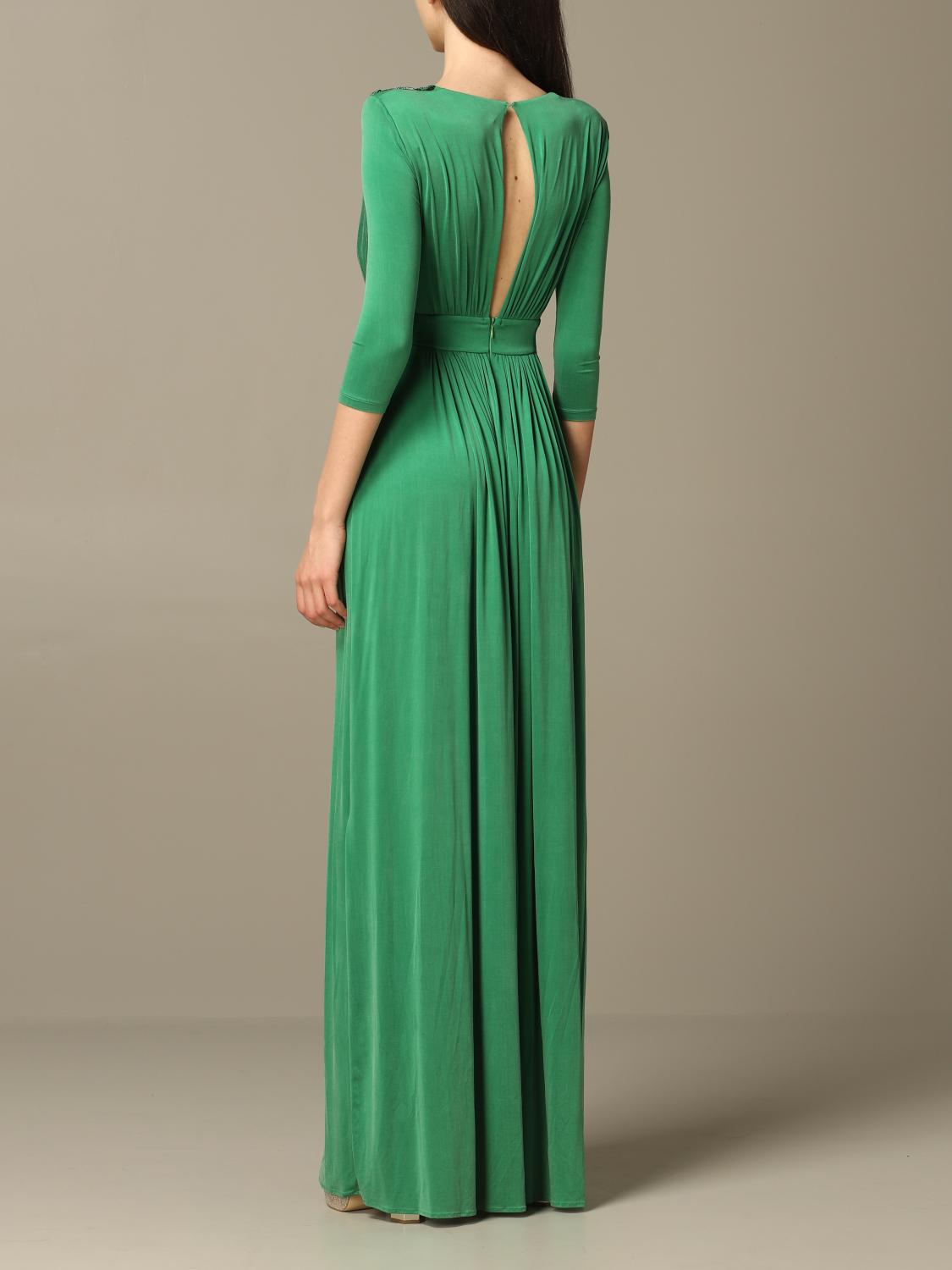 ELISABETTA FRANCHI KLEID: Elisabetta Franchi Jerseykleid mit Perlen, Mint - Img 2