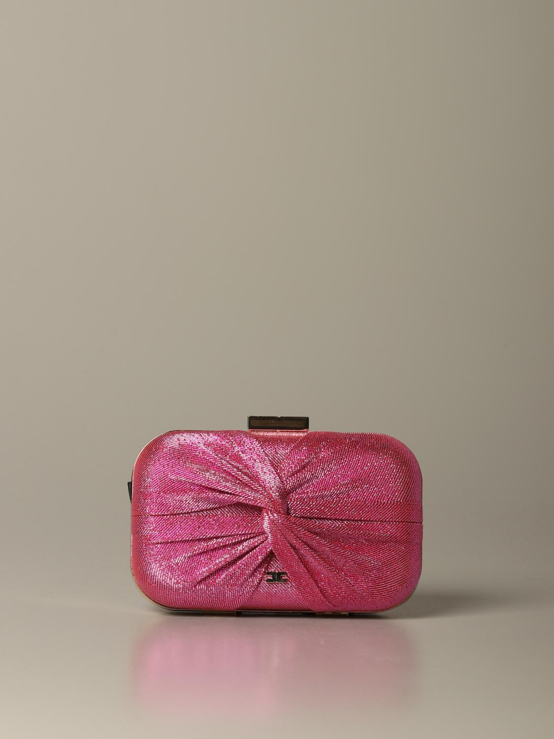 ELISABETTA FRANCHI: clutch in lurex fabric Blush Pink