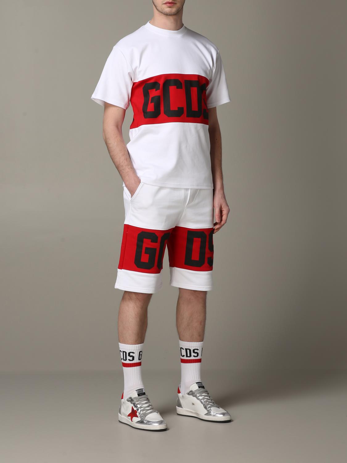 GCDS T-SHIRT: GCDS crew neck t-shirt with logo print, White - Img 2