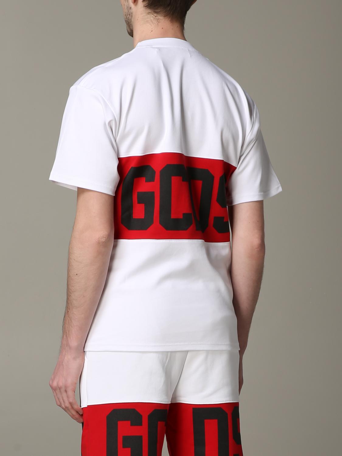 GCDS T-SHIRT: GCDS crew neck t-shirt with logo print, White - Img 3