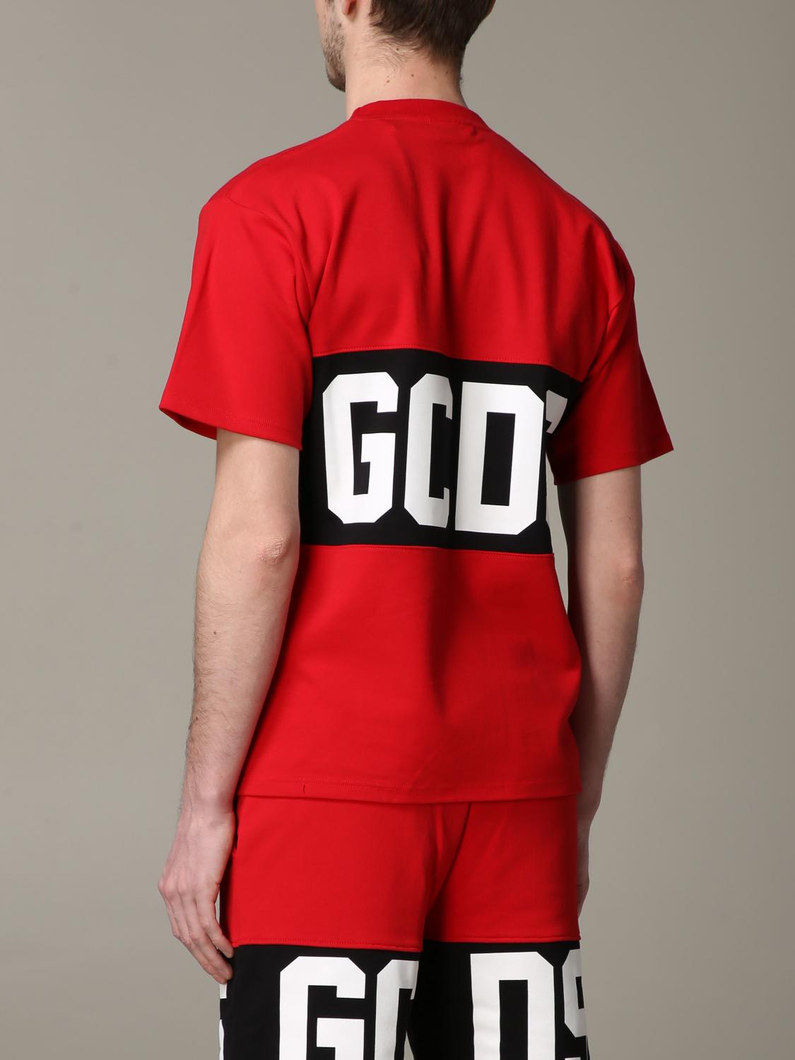 GCDS T-SHIRT: GCDS T-Shirt mit Rundhalsausschnitt und Logo-Print, Rot - Img 3