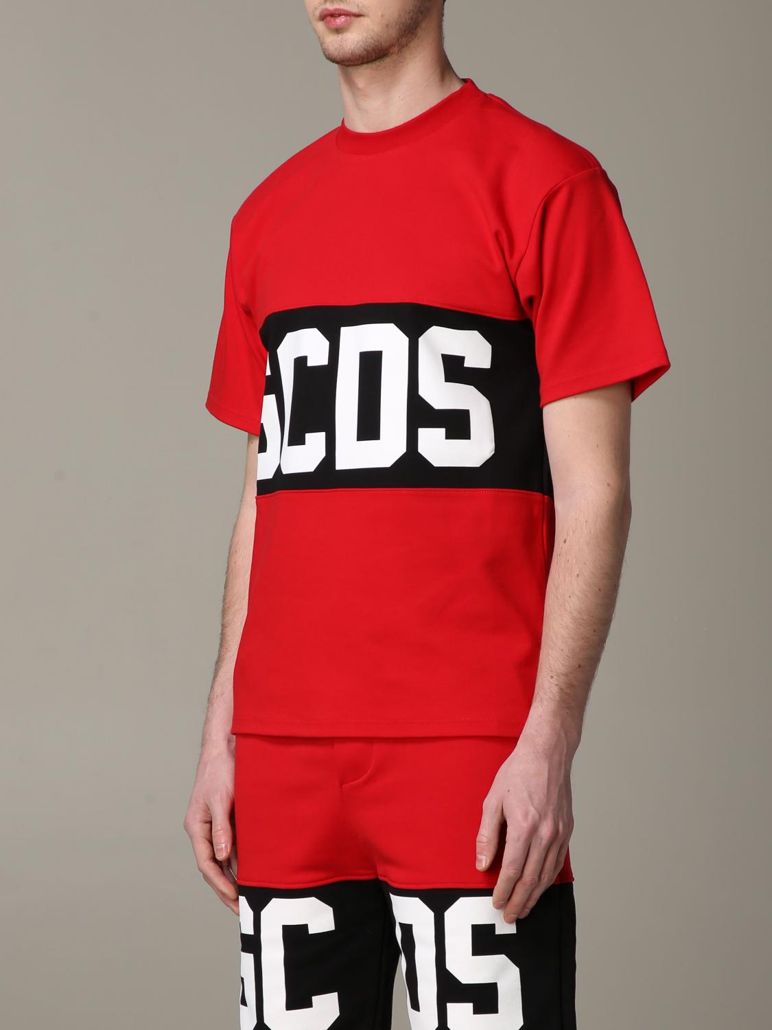 GCDS T-SHIRT: GCDS T-Shirt mit Rundhalsausschnitt und Logo-Print, Rot - Img 4