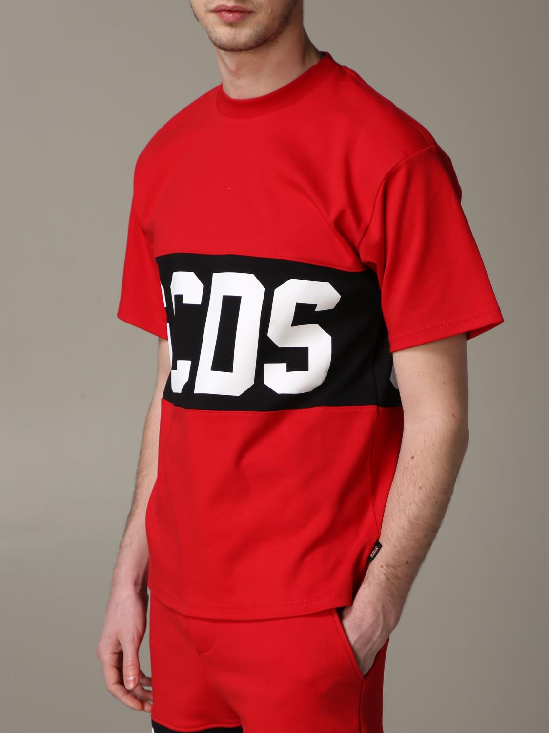 GCDS T-SHIRT: GCDS T-Shirt mit Rundhalsausschnitt und Logo-Print, Rot - Img 5