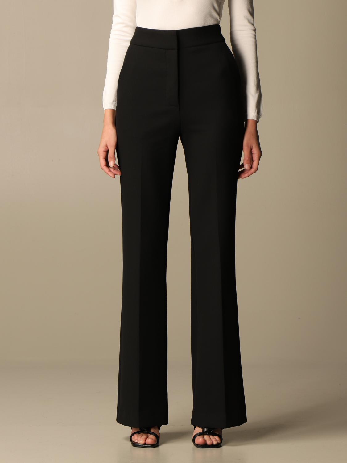 SIMONA CORSELLINI PANTALONI: Ampio crepe, Nero - Img 1