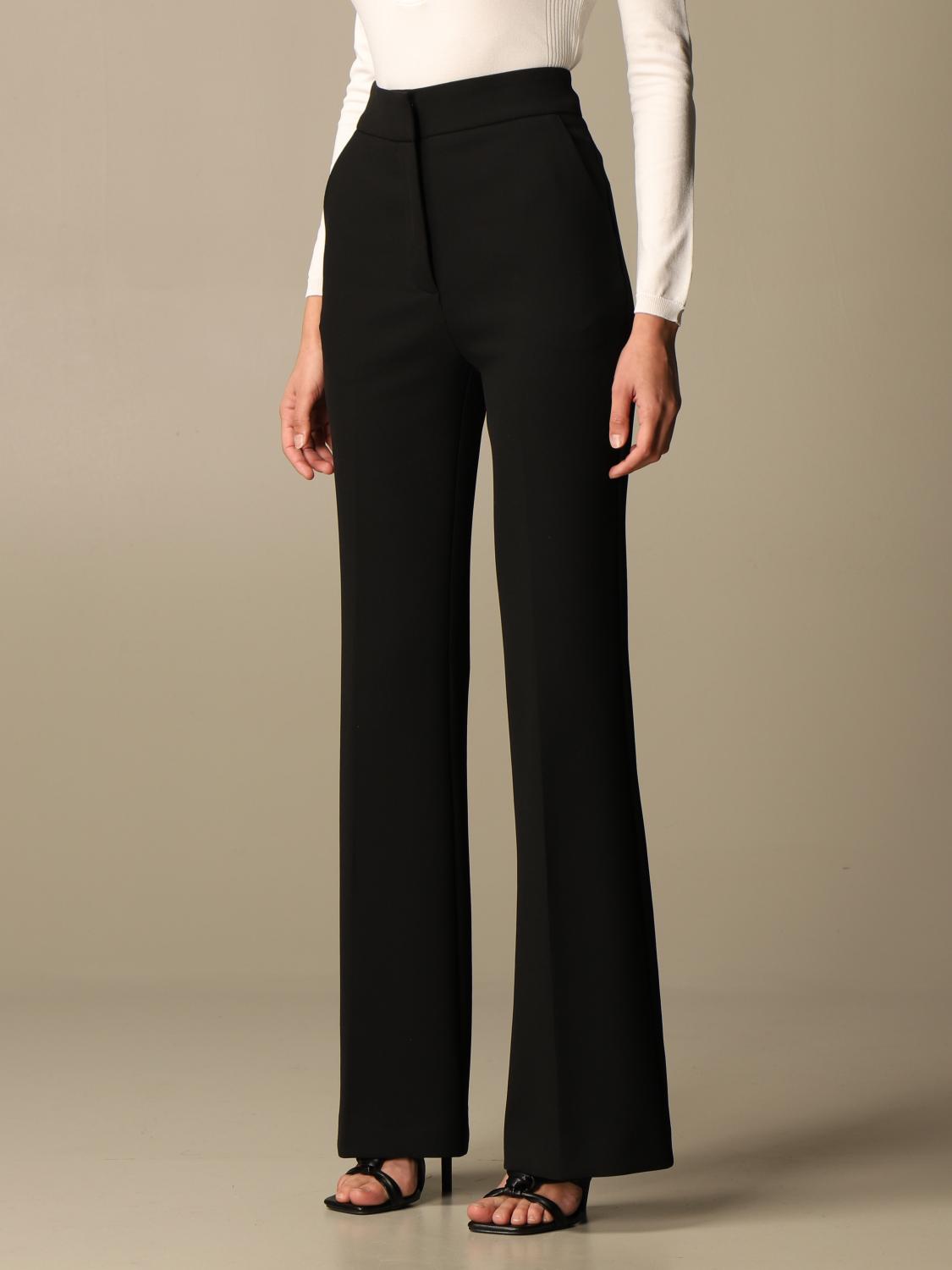 SIMONA CORSELLINI PANTALONI: Ampio crepe, Nero - Img 4