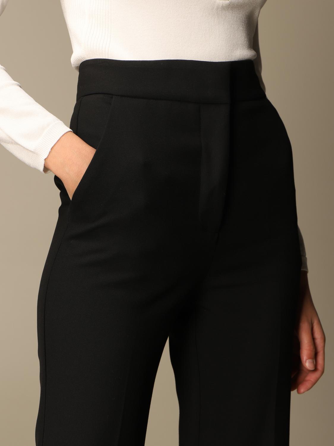 SIMONA CORSELLINI PANTALONI: Ampio crepe, Nero - Img 5