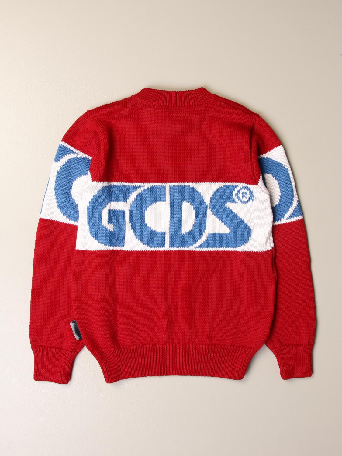 GCDS JUNIOR PULLOVER: GCDS Jungen Pullover, Rot - Img 2