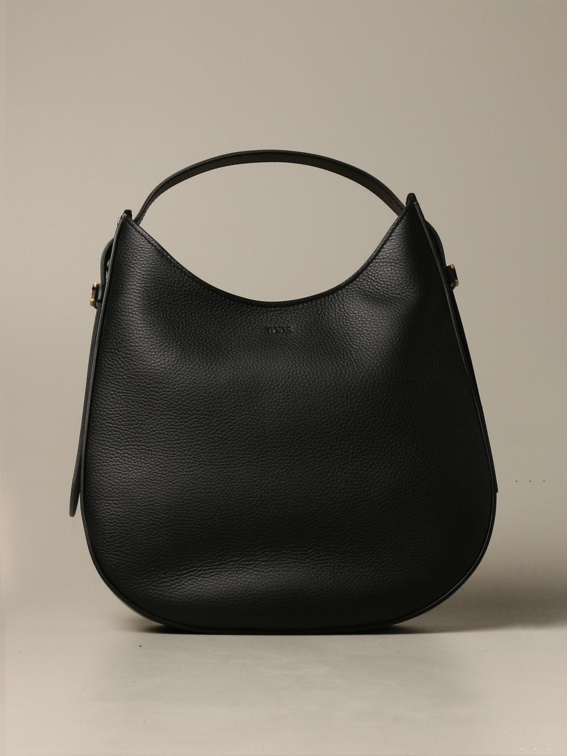 TOD'S: Hobo bag in leather - Black | Tod's shoulder bag TOD'S: Hobo bag in leather - Black | Tod's shoulder bag