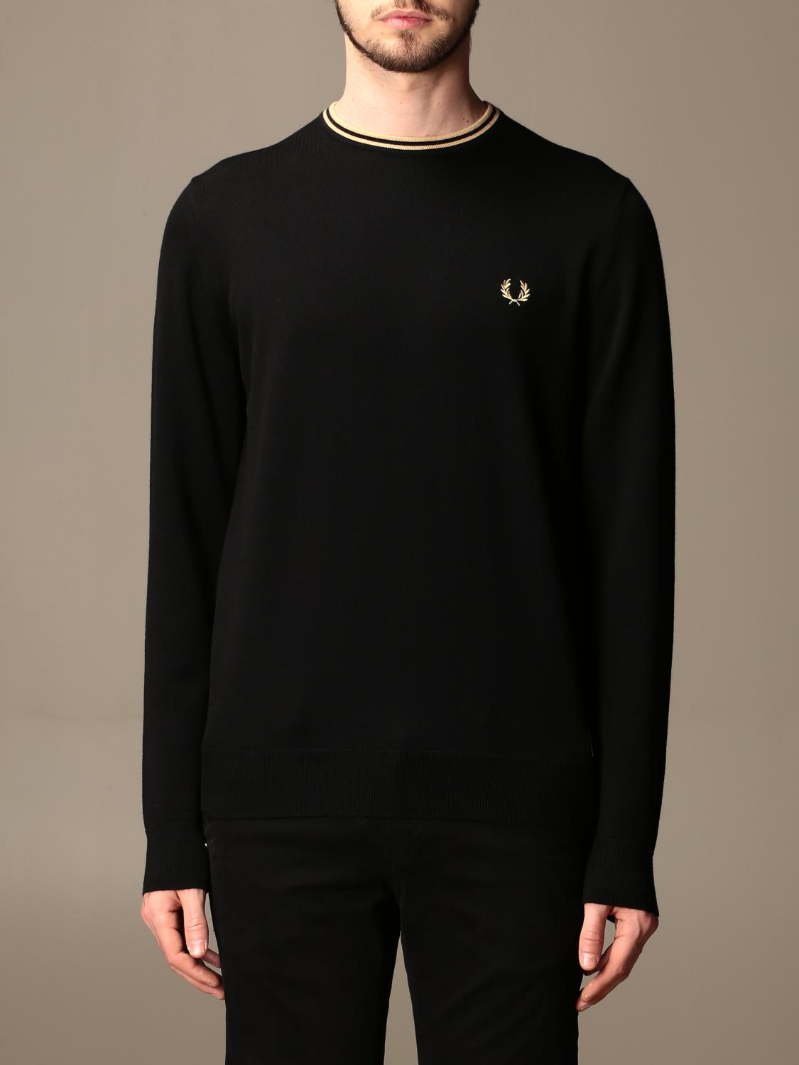 Fred Perry crewneck sweater in wool and cotton - Black | K9601