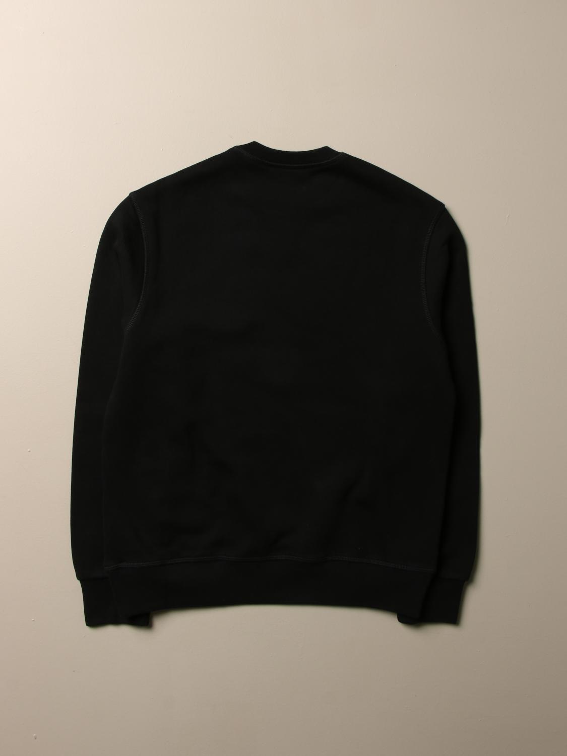 DSQUARED2 SWEATER: Dsquared2 Junior sweatshirt in cotton with logo print, Black - Img 2