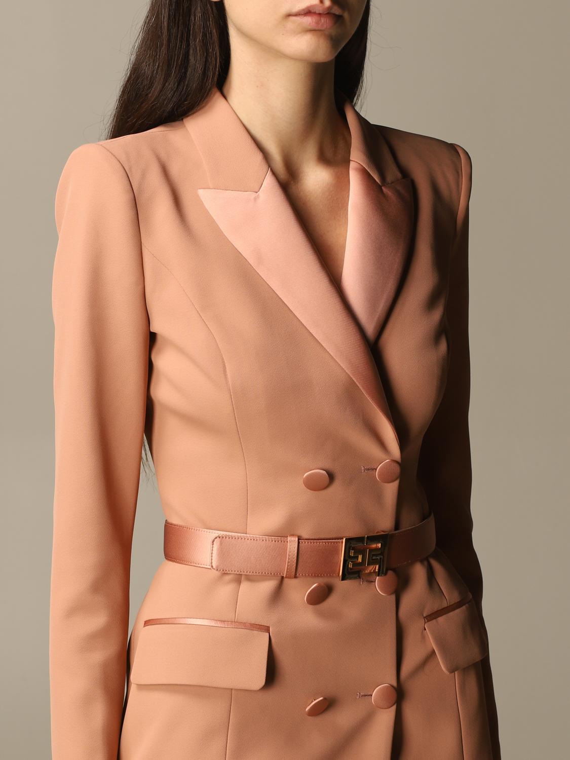 Elisabetta Franchi jacket dress with belt - Blush Pink | AB050