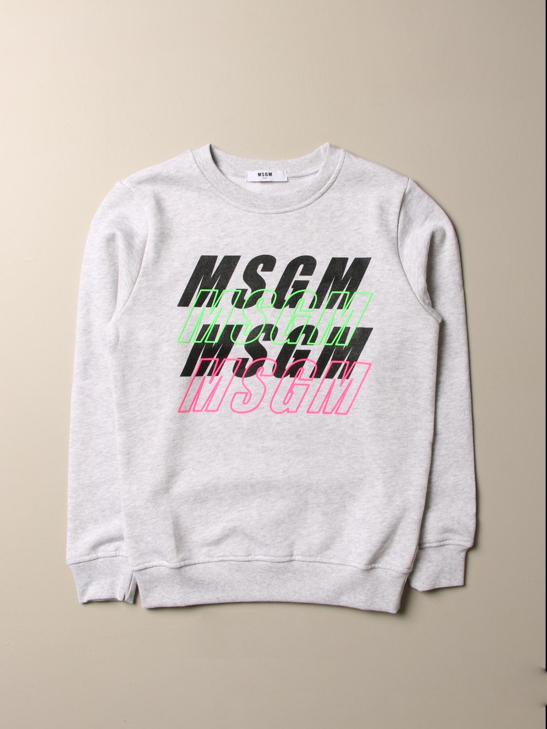 MSGM KIDS PULLOVER: MSGM Kids Jungen Pullover, Grau - Img 1