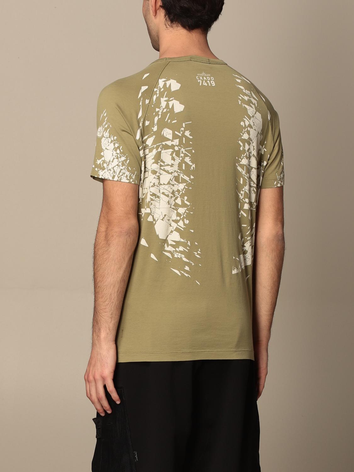 STONE ISLAND SHADOW PROJECT T-SHIRT: Stone Island cotton T-shirt with back print, Olive - Img 3