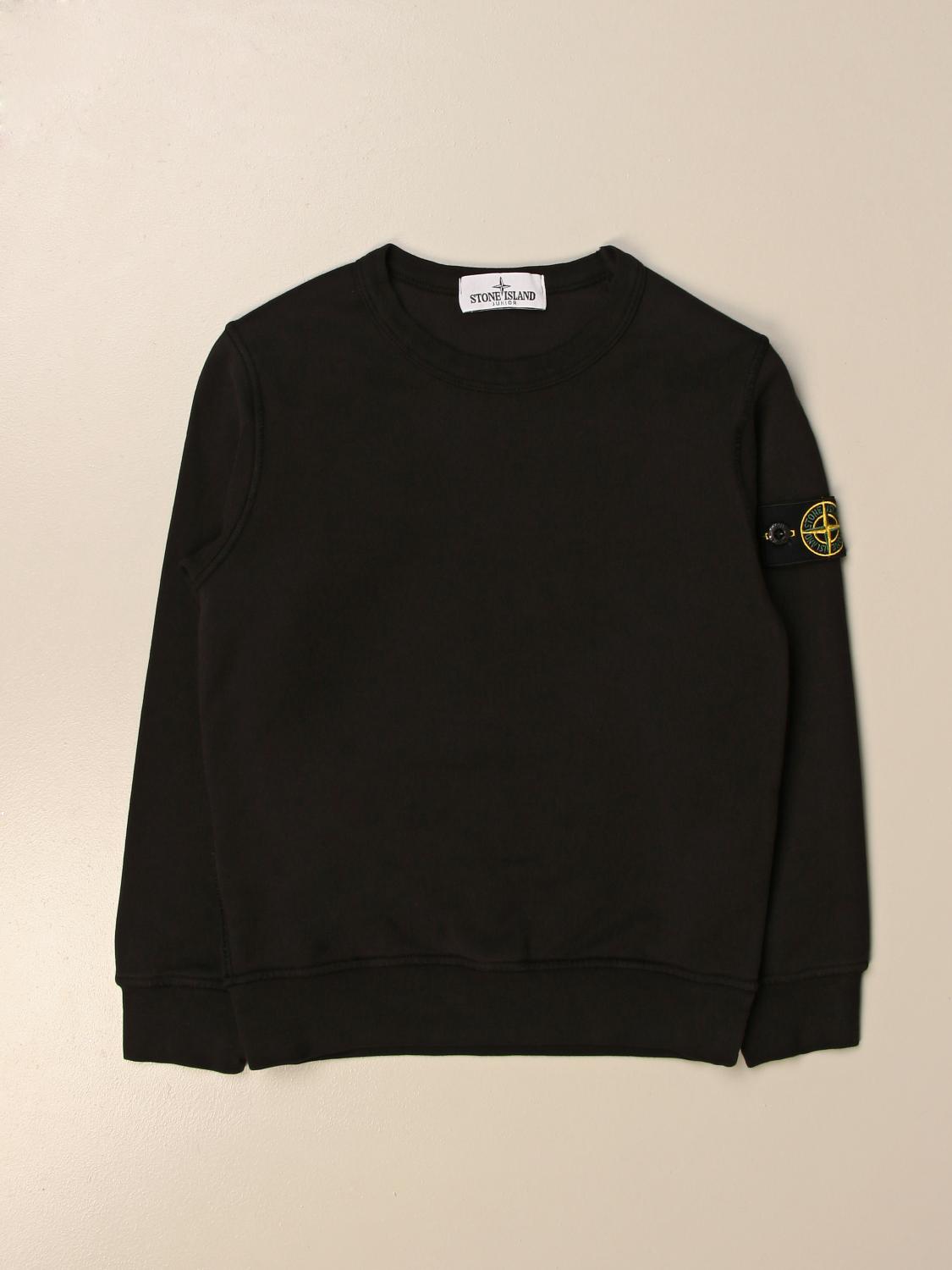 STONE ISLAND JUNIOR PULL: Pull enfant Stone Island Junior, Noir - Img 1